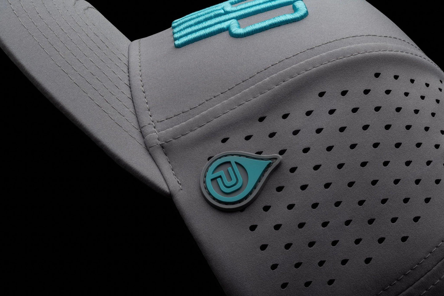 OG Drip Neon Blue SnapBack Hat, Left side, Logo close-up