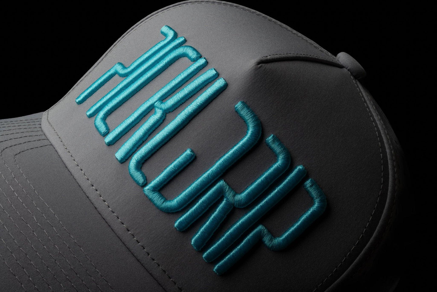 OG Drip Neon Blue SnapBack Hat, Center, Front side, Text logo close-up