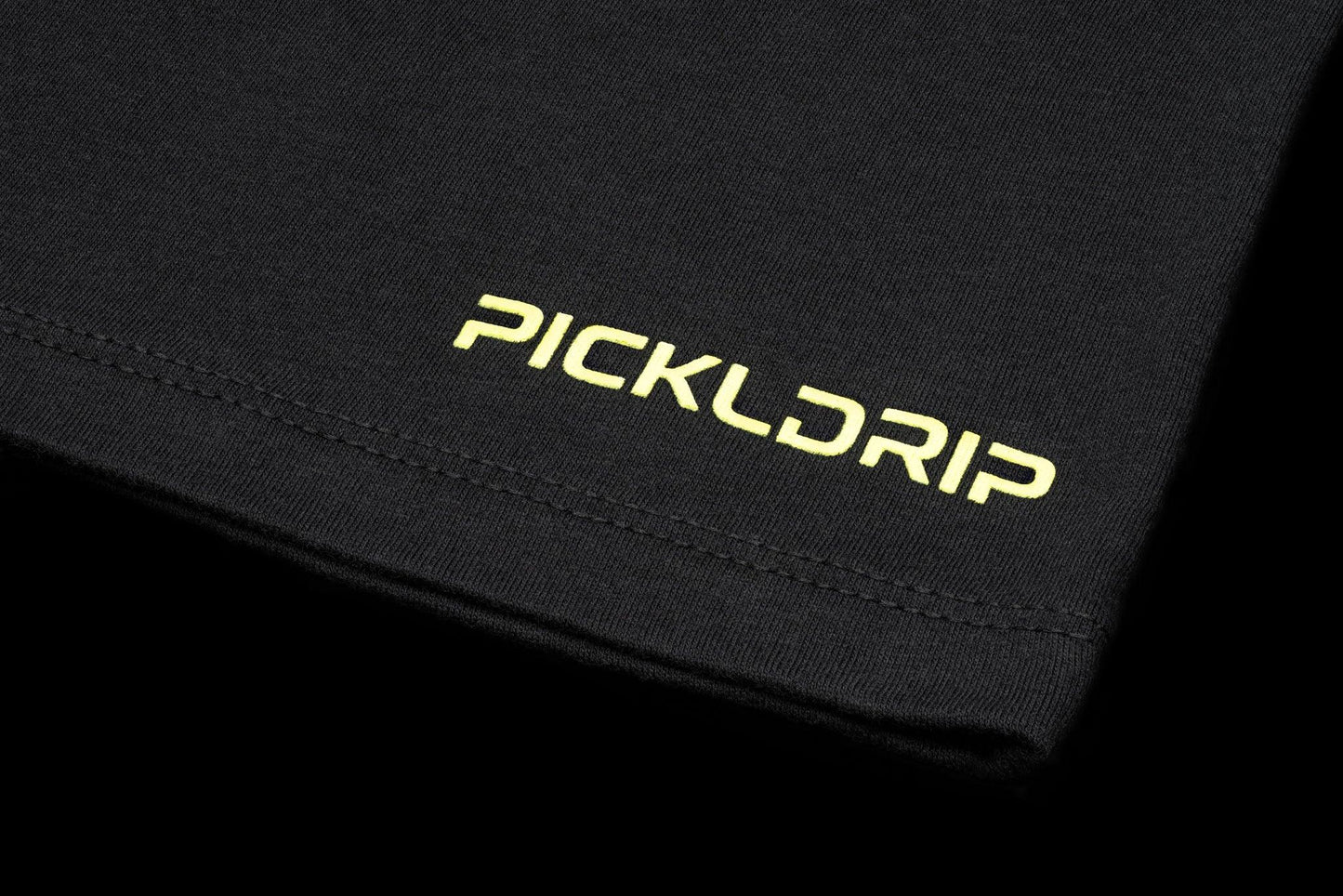 Hyper Lime Drip Crop-Top, Text logo close-up